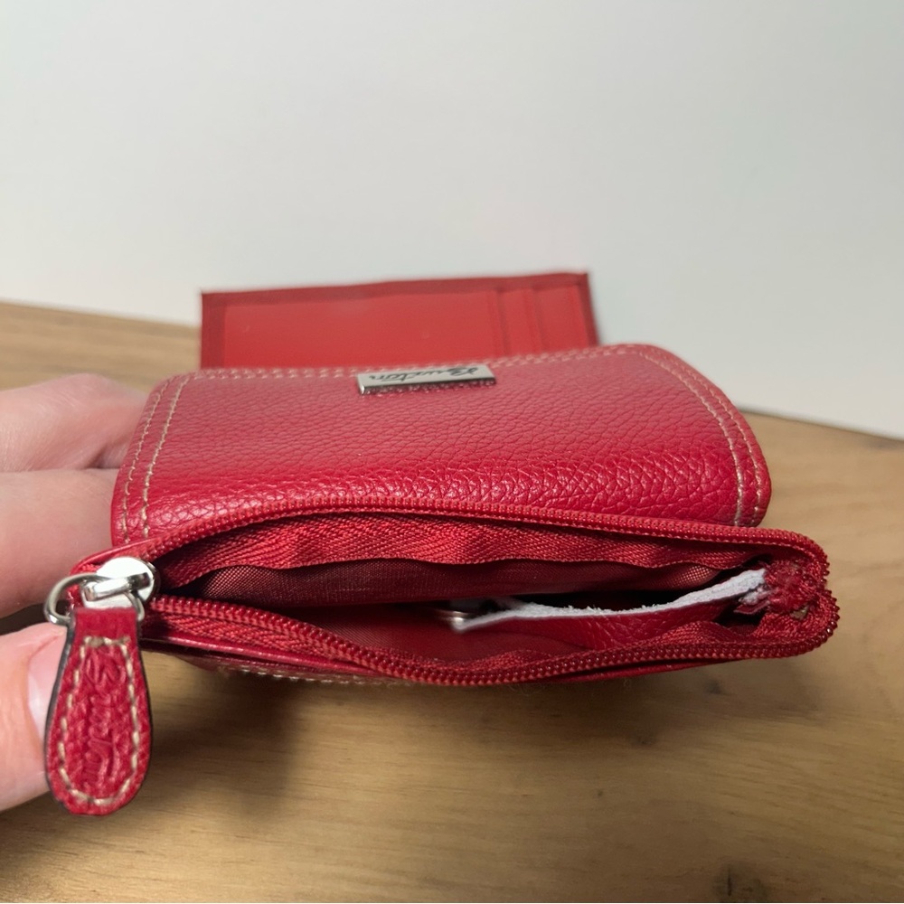 Buxton Red Genuine Leather Wallet with Key Ring and Wide ID Slot NWOT - Picture 10 of 11